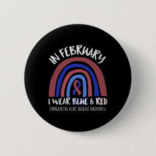 Wear Red In February Heart Disease Awareness  6 Cm Round Badge
