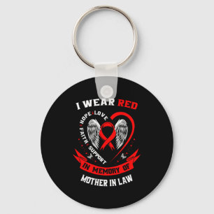 Wear Red In Memory Of Mother In Law Heart Disease  Key Ring