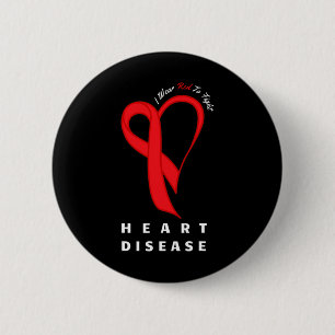 Wear Red To Fight Heart Disease Awareness Chd Gift 6 Cm Round Badge