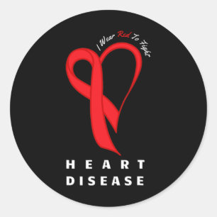 Wear Red To Fight Heart Disease Awareness Chd Gift Classic Round Sticker