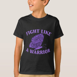 Wear Ribbon Purple Butterfly Warrior Fibromyalgia  T-Shirt