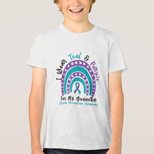 Wear Teal &amp; Purple For Godmother Suicide Preve Tri-Blend Shirt