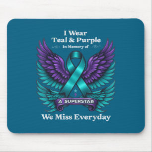 Wear Teal & Purple In Memory Of A Loved One Aw Mouse Pad