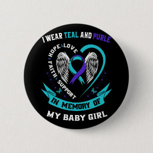 Wear Teal And Purple Baby Suicide Prevention  6 Cm Round Badge