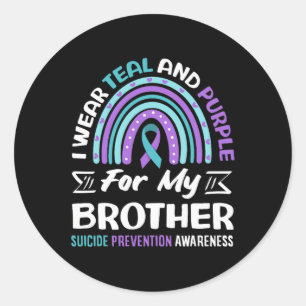 Wear Teal And Purple For Brother Suicide Classic Round Sticker