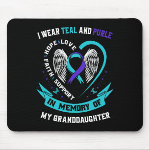Wear Teal And Purple For Granddaughter Suicide Awa Mouse Pad