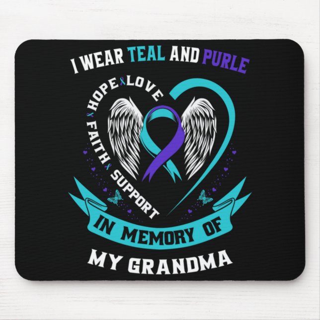 Wear Teal And Purple For My Grandma Suicide Awaren Mouse Pad (Front)