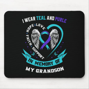 Wear Teal And Purple For My Grandson Suicide Aware Mouse Pad