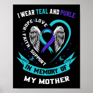 Wear Teal And Purple For My Mum Mother Suicide Awa Poster