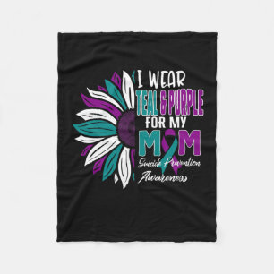 Wear Teal And Purple For My Mum Suicide Prevention Fleece Blanket
