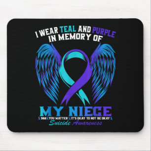 Wear Teal And Purple For Niece Awareness Shirt Mouse Pad