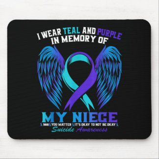 Wear Teal And Purple For Niece Awareness Shirt Mouse Pad