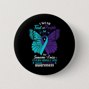 Wear Teal And Purple For Someone I Love Suicide Aw 6 Cm Round Badge
