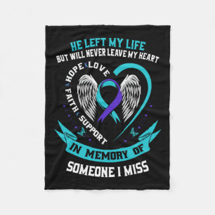 Wear Teal And Purple For Someone I Miss Suicide Aw Fleece Blanket
