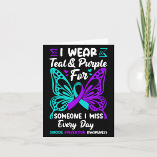 Wear Teal And Purple For Someone Miss Prevention Card