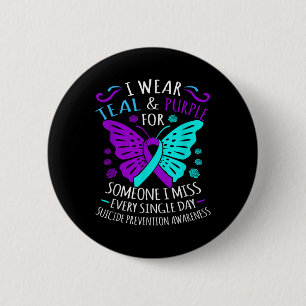 Wear Teal And Purple Happy Suicide Awareness Sup 6 Cm Round Badge