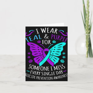 Wear Teal And Purple Happy Suicide Awareness Sup  Card