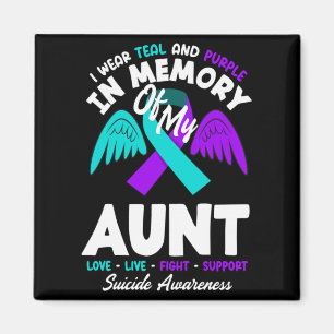 Wear Teal And Purple In Memory Of Aunt Long Sleeve Magnet
