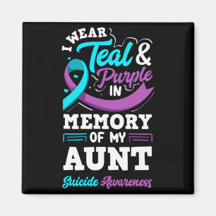 Wear Teal And Purple In Memory Of Aunt Long Sleeve Magnet