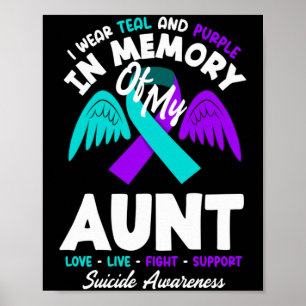 Wear Teal And Purple In Memory Of Aunt Long Sleeve Poster
