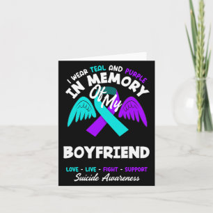 Wear Teal And Purple In Memory Of Boyfriend Card