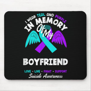 Wear Teal And Purple In Memory Of Boyfriend Design Mouse Pad