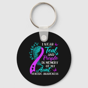 Wear Teal And Purple In Memory Of My Aunt Suicide Key Ring