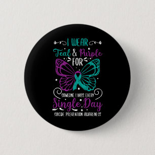 Wear Teal And Purple Suicide Prevention Awareness 6 Cm Round Badge