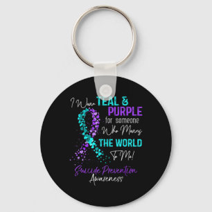Wear Teal And Purple Suicide Prevention Awareness  Key Ring