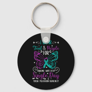 Wear Teal And Purple Suicide Prevention Awareness Key Ring