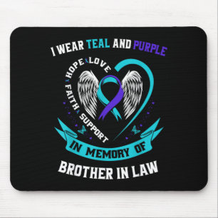 Wear Teal Purple Awareness Shirt Brother In Law Mouse Pad