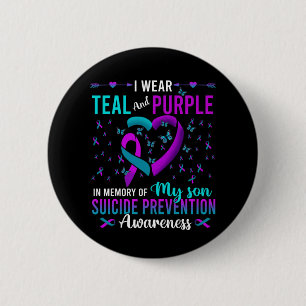 Wear Teal Purple For My Son Suicide Prevention Awa 6 Cm Round Badge