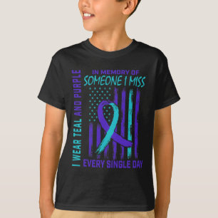Wear Teal Purple For Someone I Miss Suicide Awaren T-Shirt