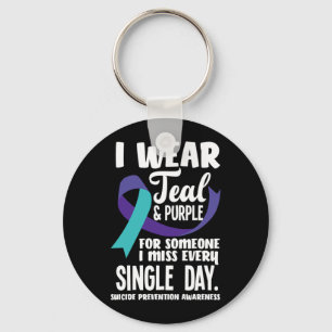 Wear Teal Purple For Someone Miss Every Day Key Ring