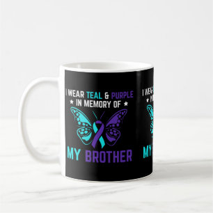 Wear Teal Purple In Memory Of Brother Awareness Coffee Mug