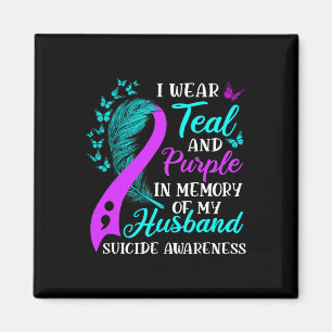 Wear Teal Purple In Memory Of My Husnd Suicide Awa Magnet