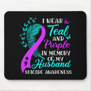 Wear Teal Purple In Memory Of My Husnd Suicide Awa Mouse Pad