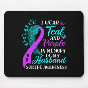 Wear Teal Purple In Memory Of My Husnd Suicide Awa Mouse Pad