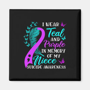 Wear Teal Purple In Memory Of My Niece Suicide Awa Magnet