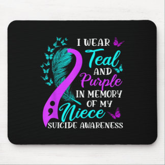 Wear Teal Purple In Memory Of My Niece Suicide Awa Mouse Pad