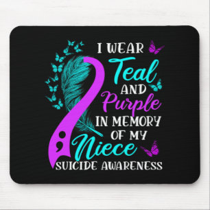 Wear Teal Purple In Memory Of My Niece Suicide Awa Mouse Pad