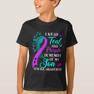Wear Teal Purple In Memory Of My Son Suicide Aware T-Shirt