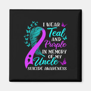 Wear Teal Purple In Memory Of My Uncle Suicide Awa Magnet
