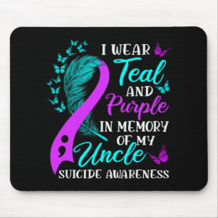 Wear Teal Purple In Memory Of My Uncle Suicide Awa Mouse Pad