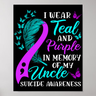 Wear Teal Purple In Memory Of My Uncle Suicide Awa Poster