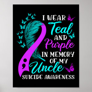 Wear Teal Purple In Memory Of My Uncle Suicide Awa Poster