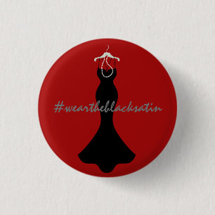 Wear the Black Satin 3 Cm Round Badge