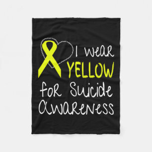 Wear Yellow For Suicide Awareness Ribbon  Fleece Blanket