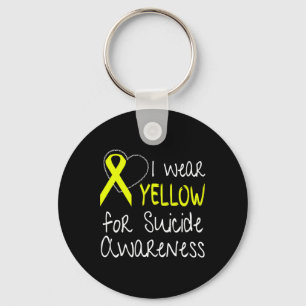 Wear Yellow For Suicide Awareness Ribbon Key Ring
