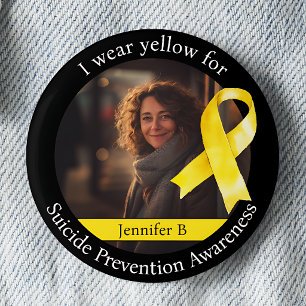 Wear Yellow for Suicide Prevention Awareness 6 Cm Round Badge